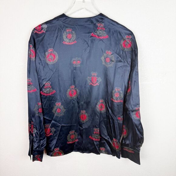 Vintage Escada Silk Blouse Black Top Size 38 USA Size 8 - Picture 6 of 7